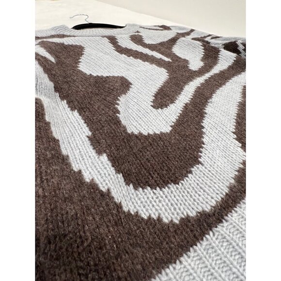 NWT 360 Cashmere Persia Sweater Misty Blue/Espresso Size-S MSRP $498 - Picture 11 of 11